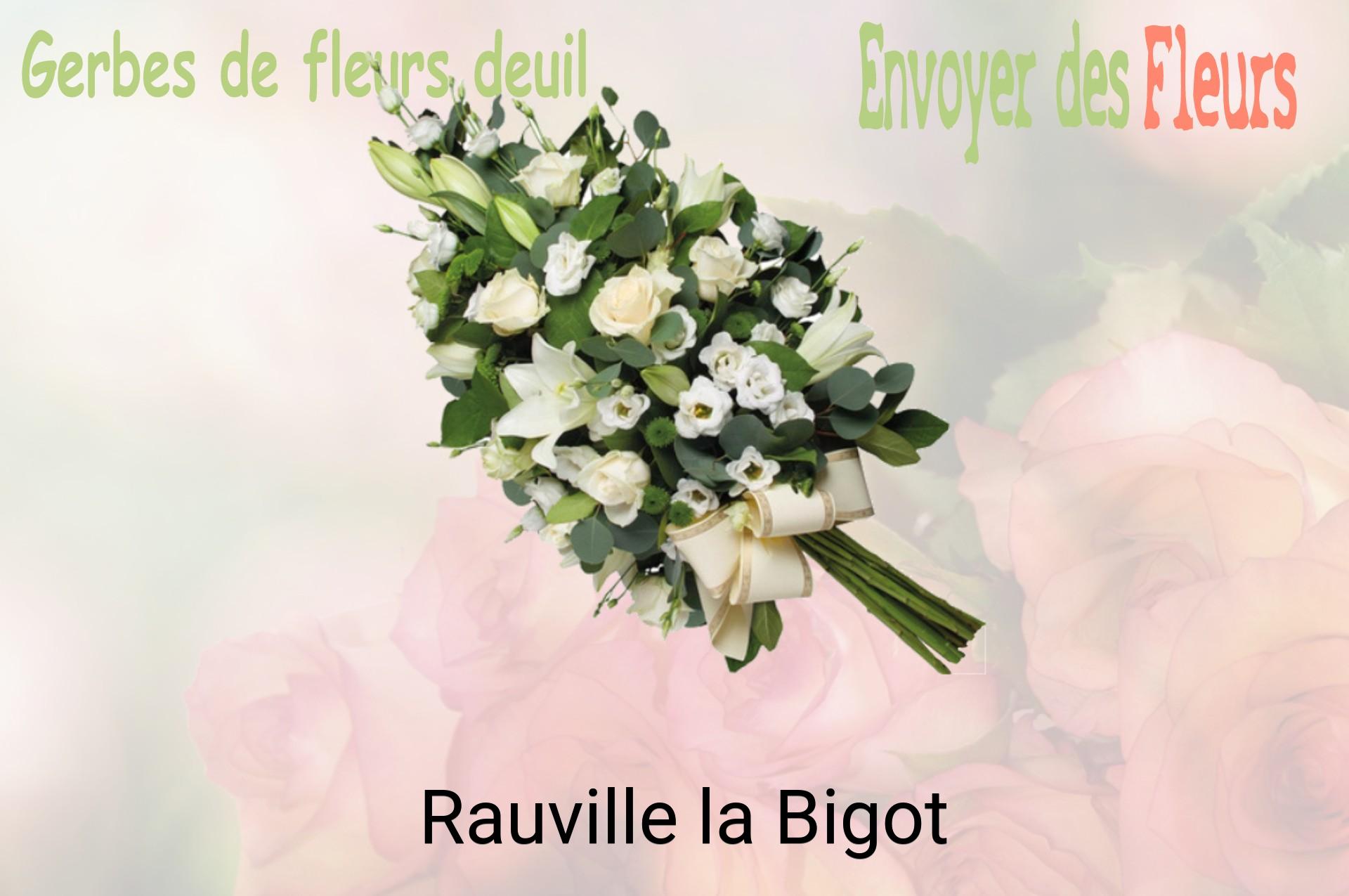 Gerbe de fleurs de deuil livrée à Rauville-la-Bigot